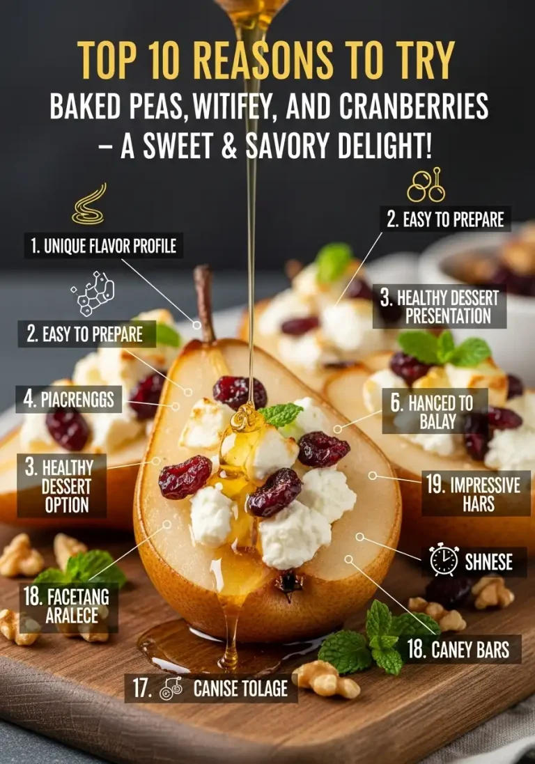 Baked Pears with Feta, Honey, and Cranberries